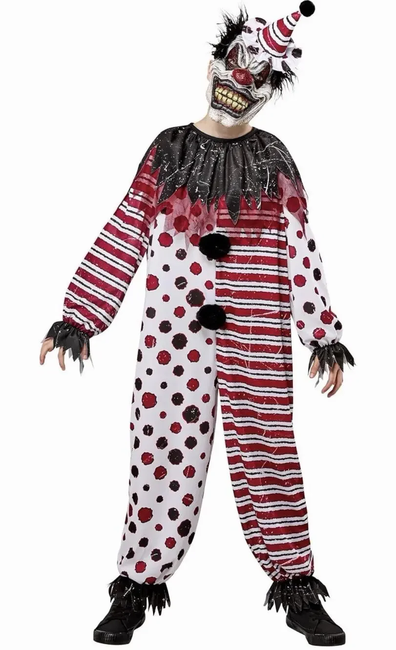 Rubies Creepy Clown Costume For Kids Boys Medium